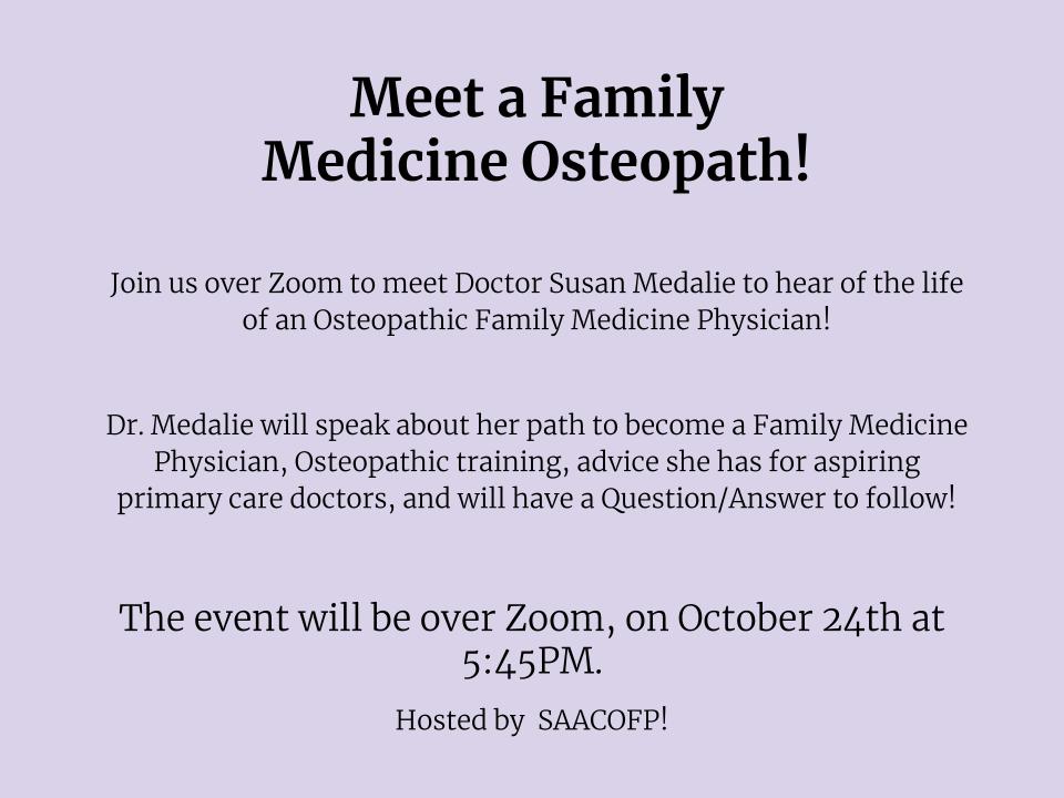Come Meet a Family Medicine Osteopath!