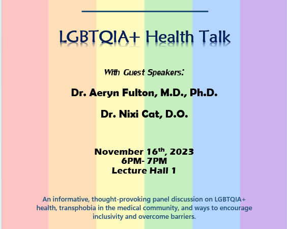 LGBTQIA+ Health Talk Featuring Dr. Fulton, MD, PhD and Dr. Cat, DO