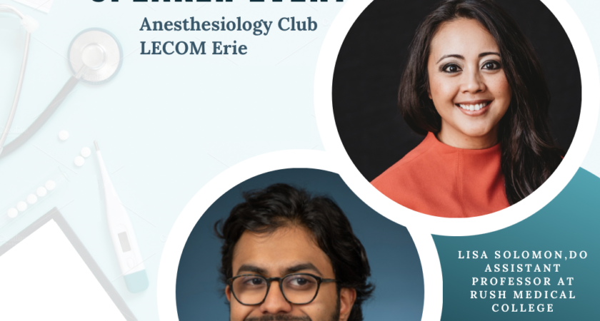 Why Anesthesiology? A Speaker Event